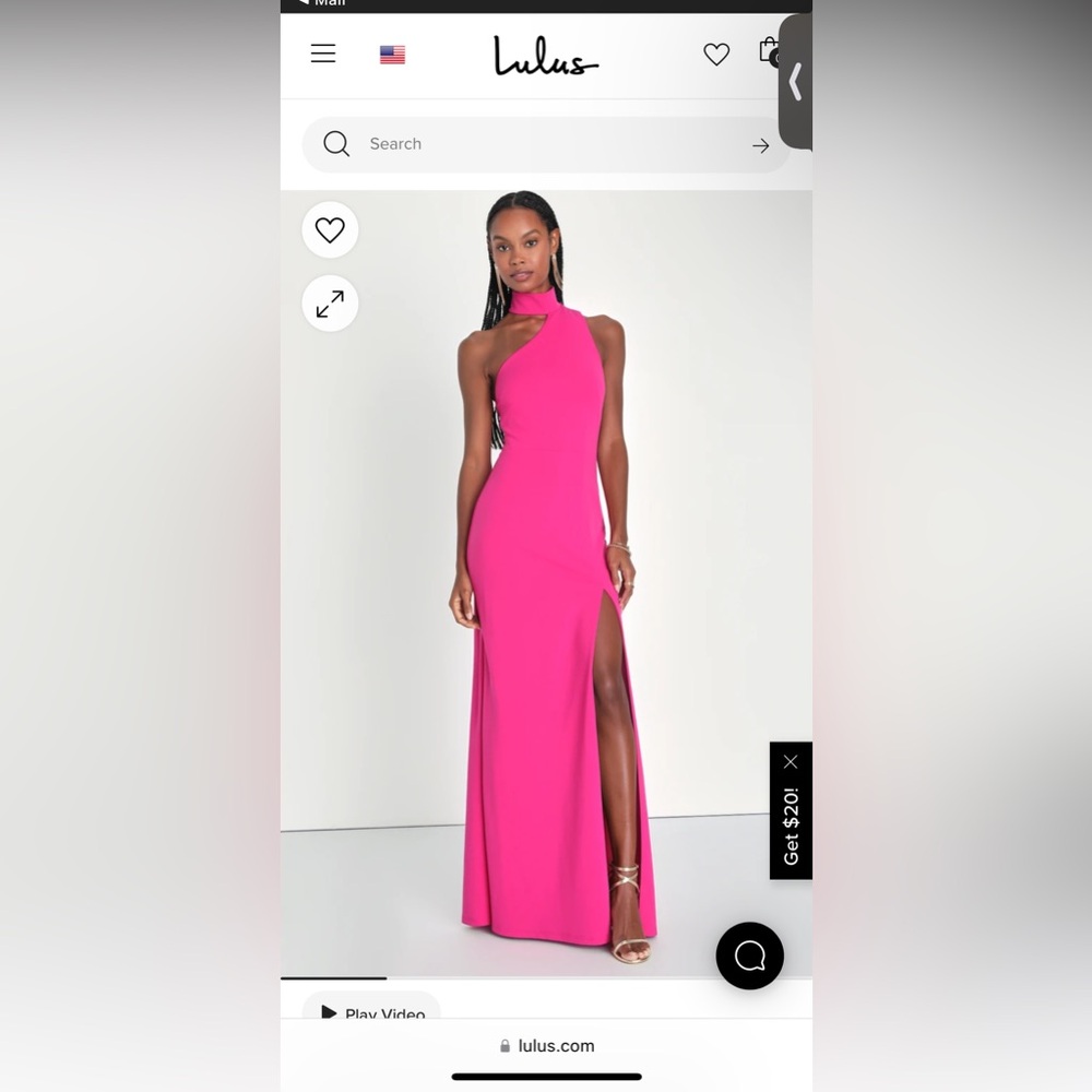 Hot pink edgy formal dress with open back